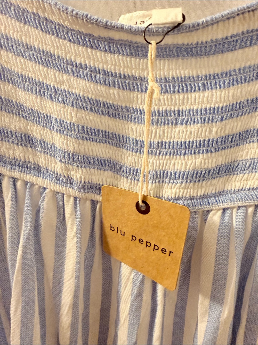 Striped Tie-Shoulder Maxi Dress - Light Blue & White - Picture 4 of 4